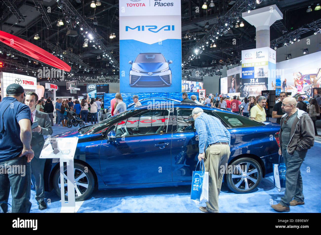 The New 2015 Toyota Mirai Hydrogen Fuel Cell Vehicle on display at the