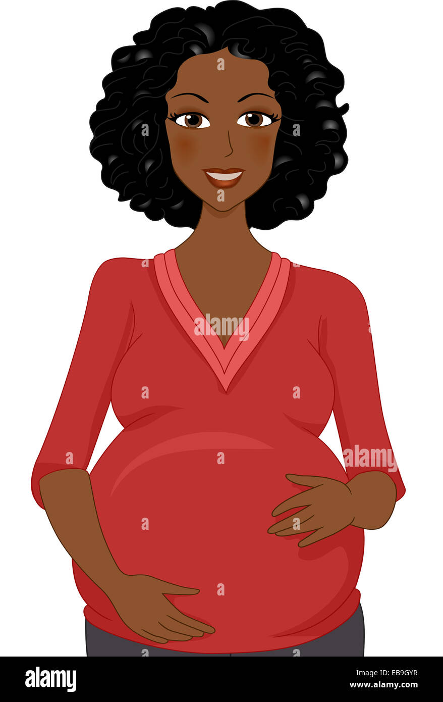 Illustration Featuring a Pregnant African Woman Stock Photo