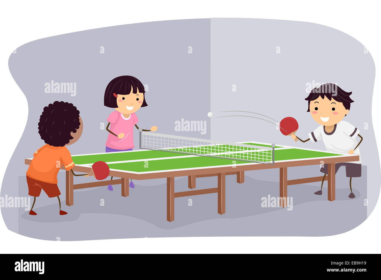 Table tennis children Cut Out Stock Images & Pictures Alamy