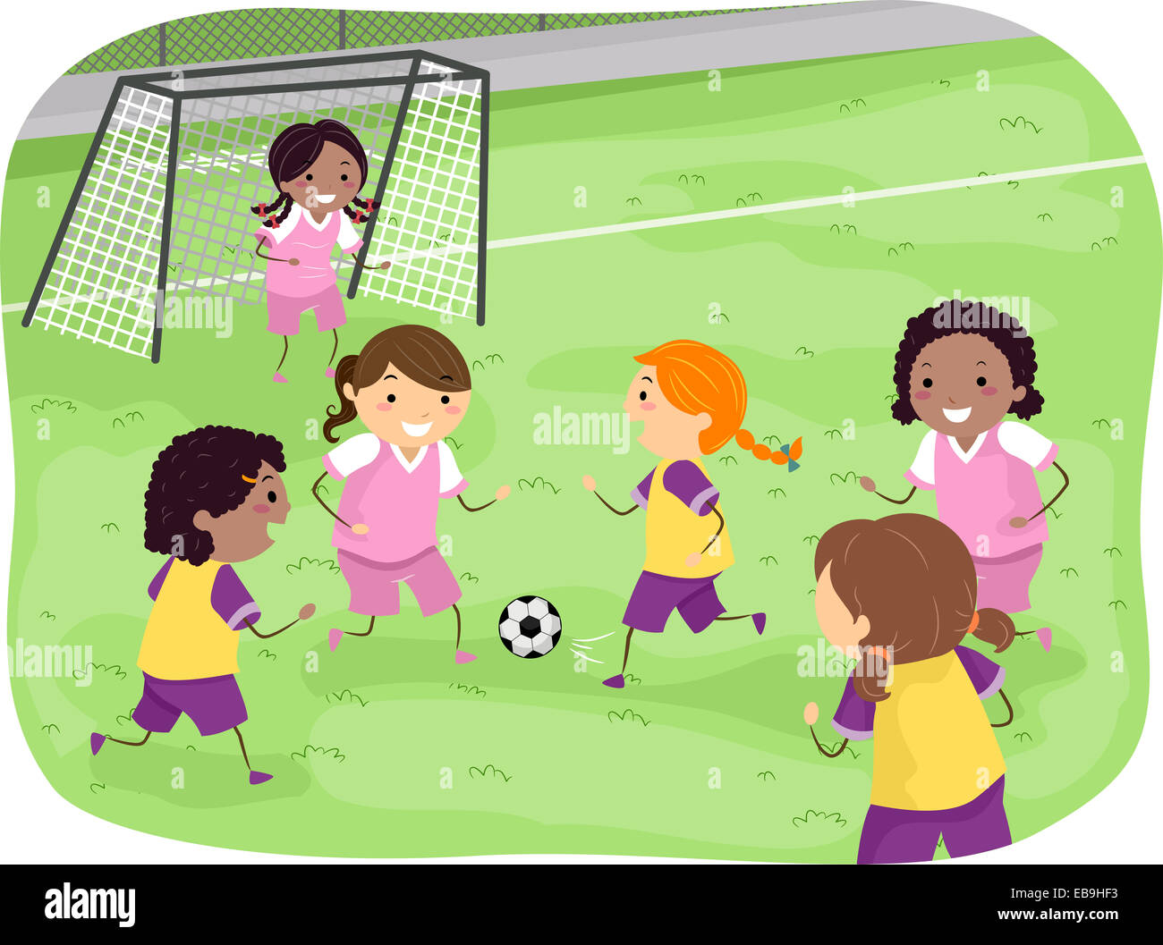 Group of kids playing soccer: Más de 2,298 ilustraciones y dibujos de stock  con licencia libres de regalías
