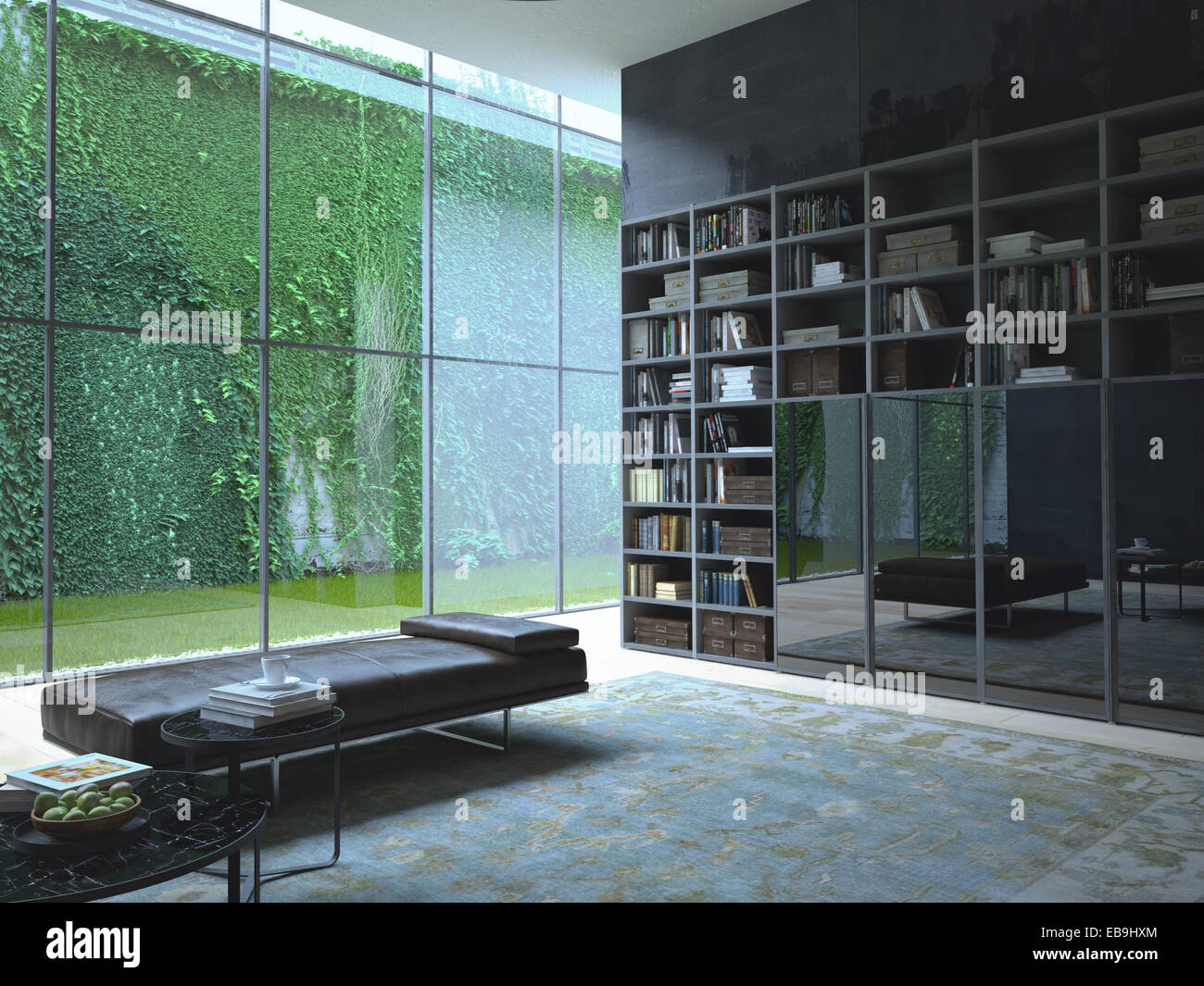 loft apartment interior. 3d rendering Stock Photo