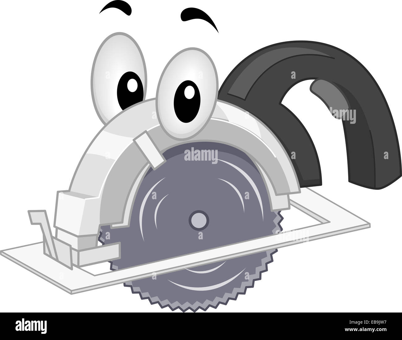 Mascot Illustration Featuring a Portable Saw Stock Photo