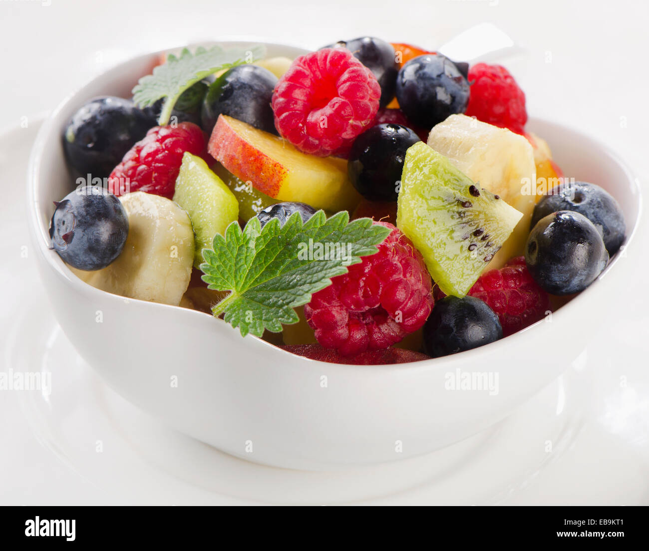 bowl of  fresh healthy fruit salad. Selective focus Stock Photo