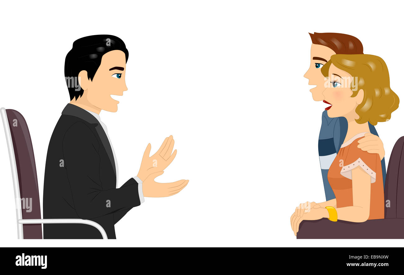 Illustration Featuring a Couple Getting Counseling Together Stock Photo