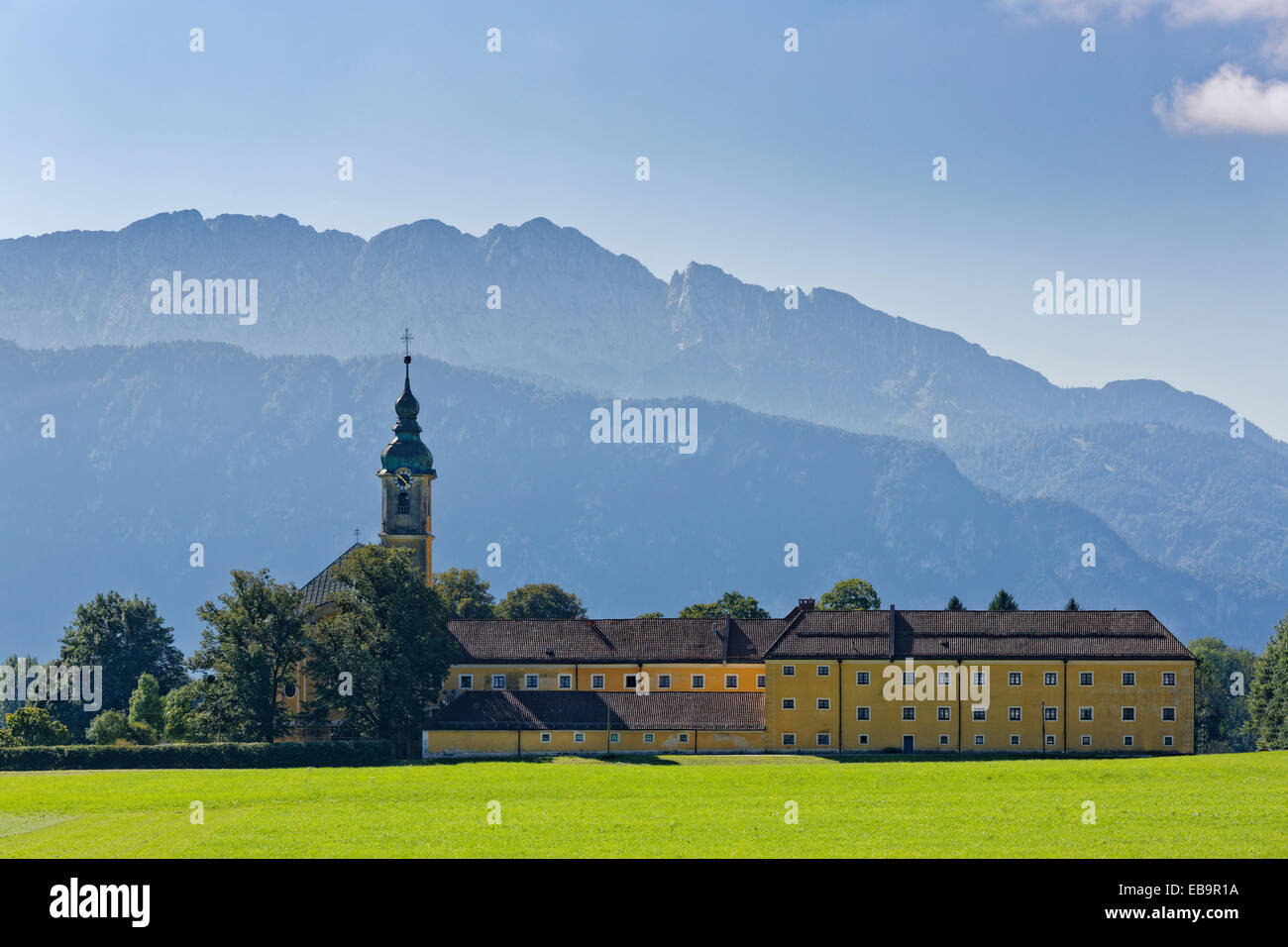 Reisach Priory, monastery in Oberaudorf, Inn Valley, Upper Bavaria, Bavaria, Germany Stock Photo