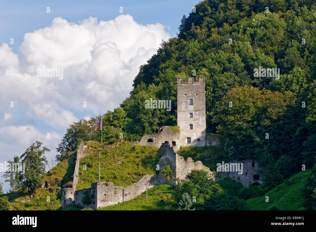 Falkenstein Castle ruins, Flintsbach am Inn, Mangfall mountains, Upper Bavaria, Bavaria, Germany Stock Photo