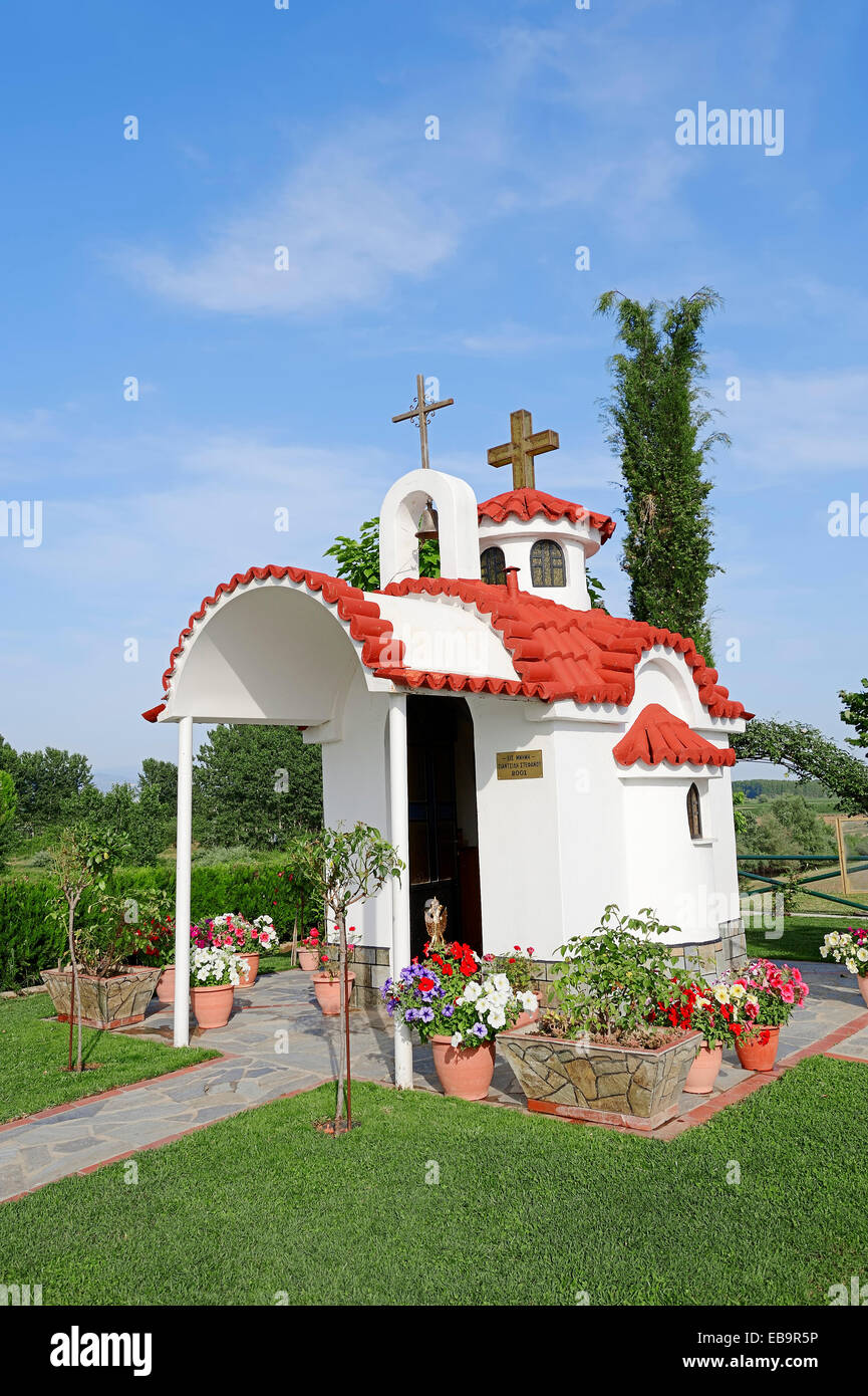 Chapel, Limnochori, Central Macedonia, Greece Stock Photo