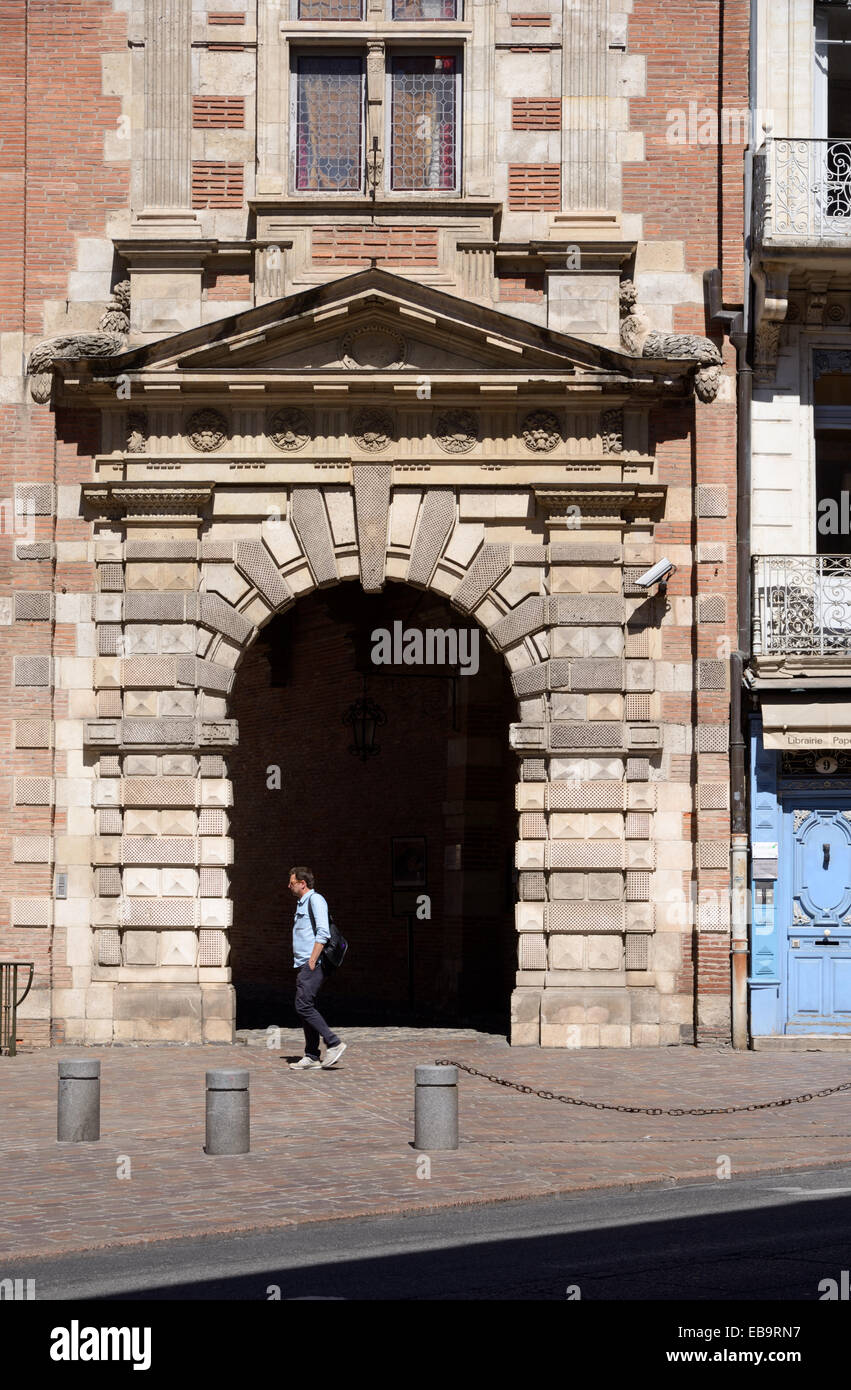 Monumental Renaissance Entrance to the Historic Assezat Palace or Hôtel d'Assezat (1535-57)  Toulouse France Stock Photo