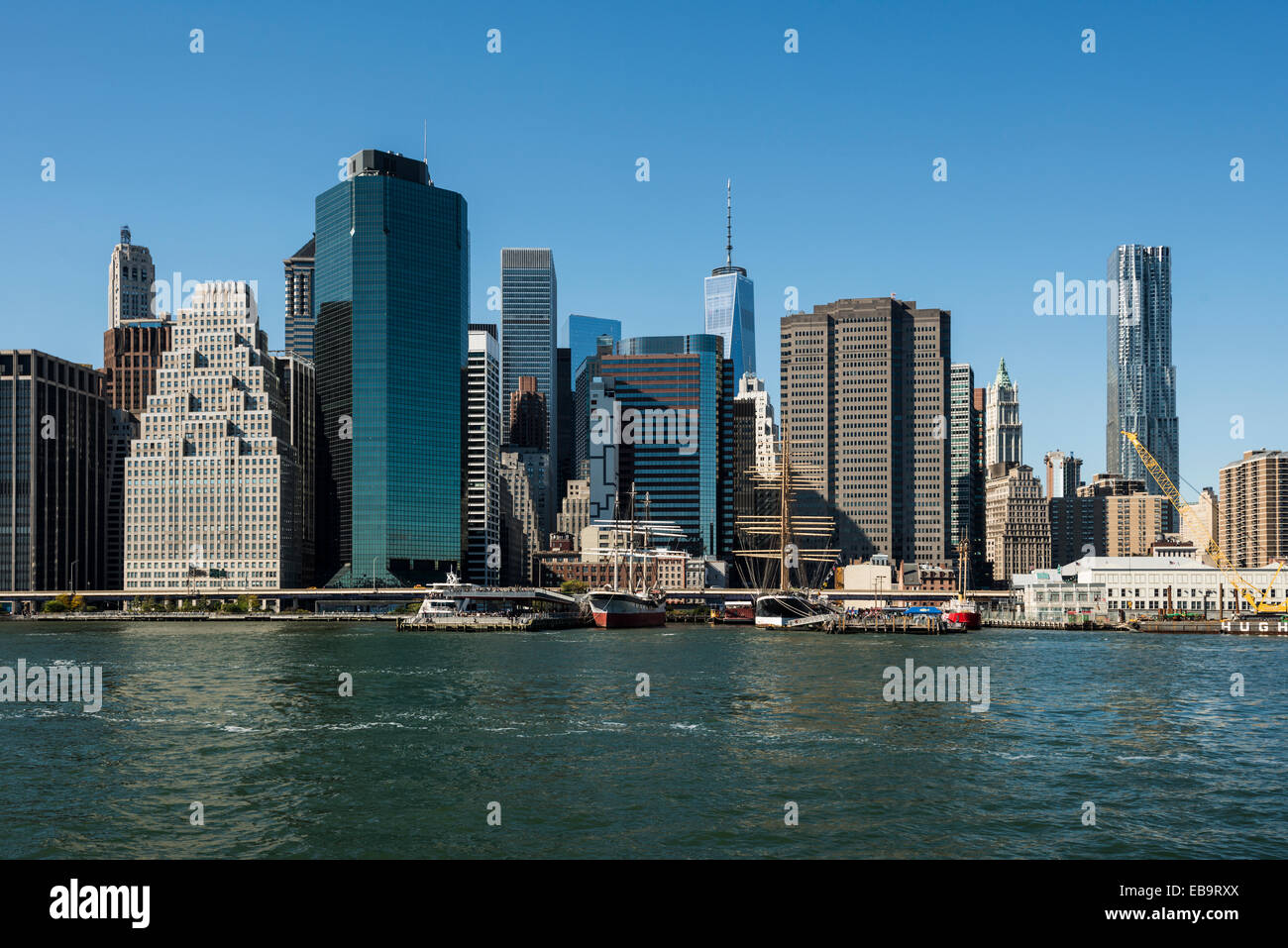 Skyline, Downtown, Manhattan, New York, United States Stock Photo