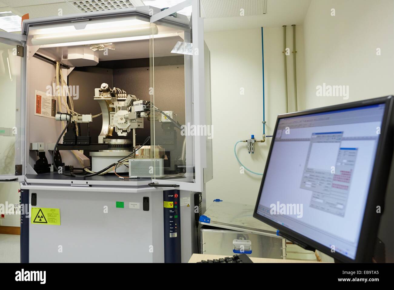 Observing a Ti-Al alloy. X-ray diffractometer. Technological Services to Industry. Tecnalia Research & Innovation, Donostia, Stock Photo
