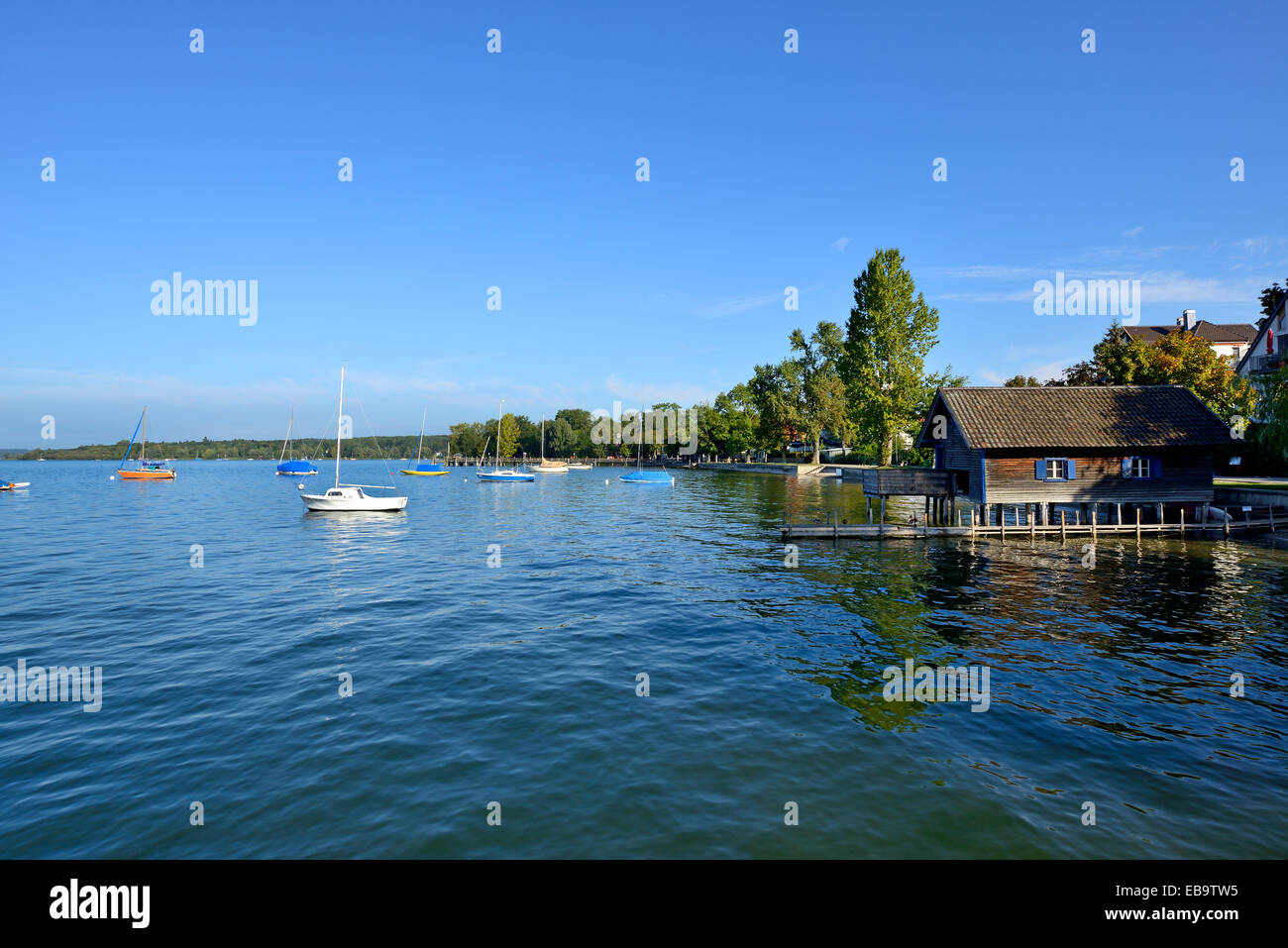 Lake Ammer, Herrsching am Ammersee, five lakes region, Upper Bavaria, Bavaria, Germany Stock Photo