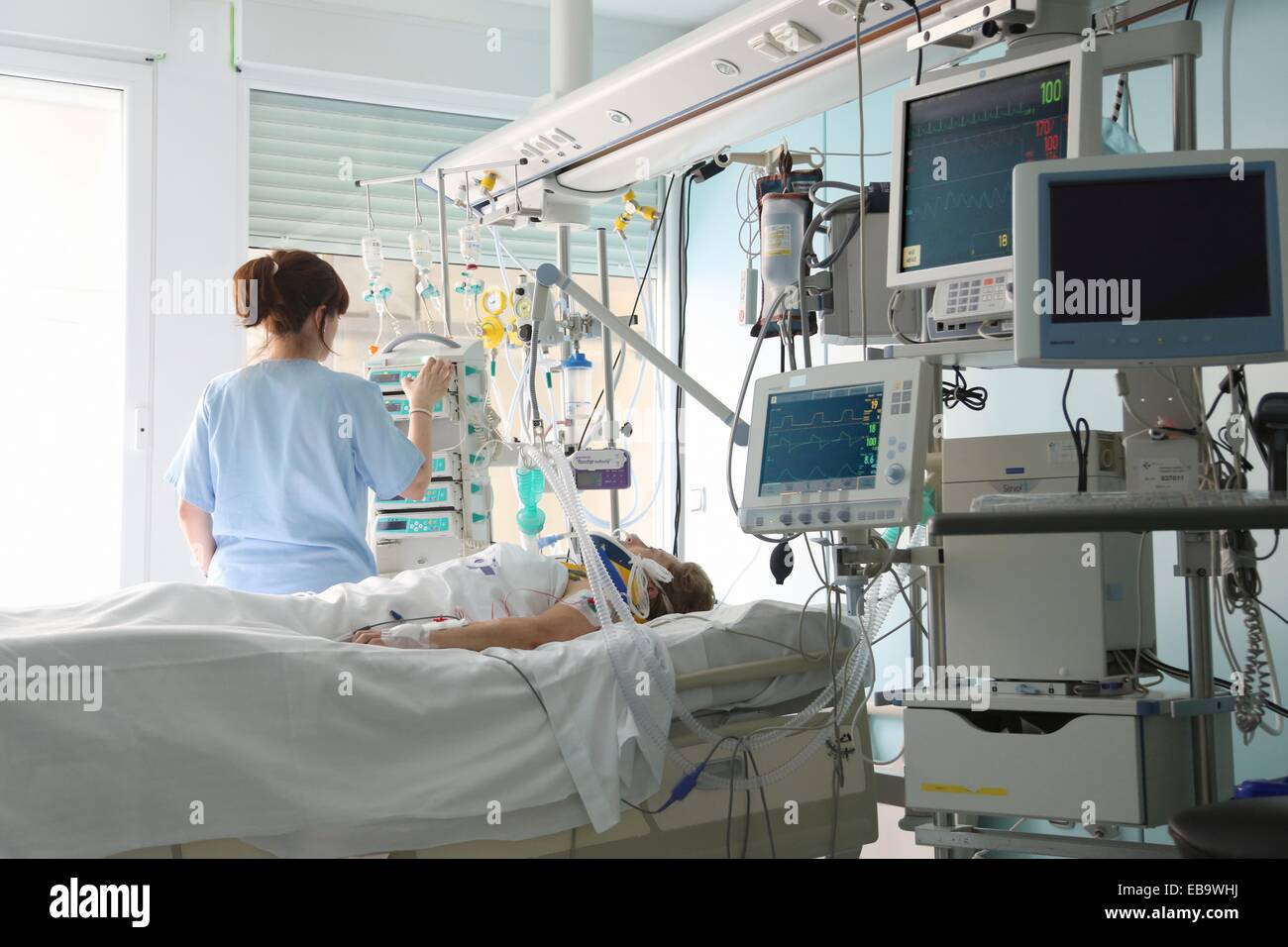 Room, Nurse Care, Intensive Care Unit ICU, Donostia Hospital, San Stock ...