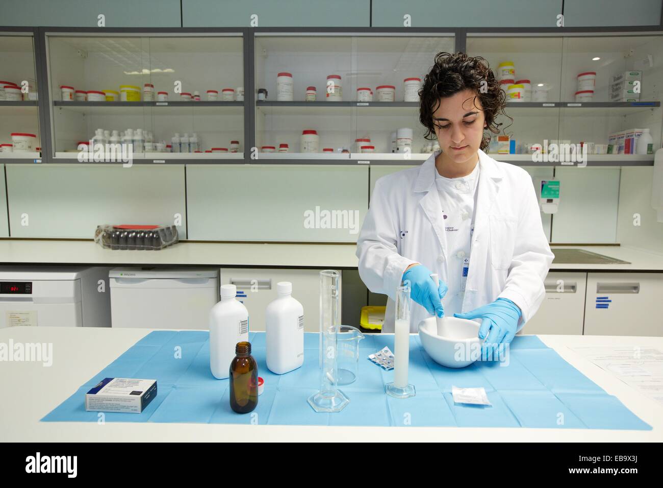 Preparation of medicines, laboratory, Pharmacy, Hospital Donostia, San