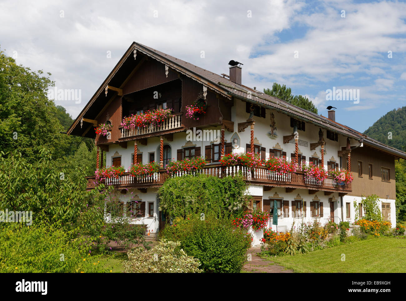 Farmhouse, Nußdorf am Inn, Chiemgau, Upper Bavaria, Bavaria, Germany Stock Photo