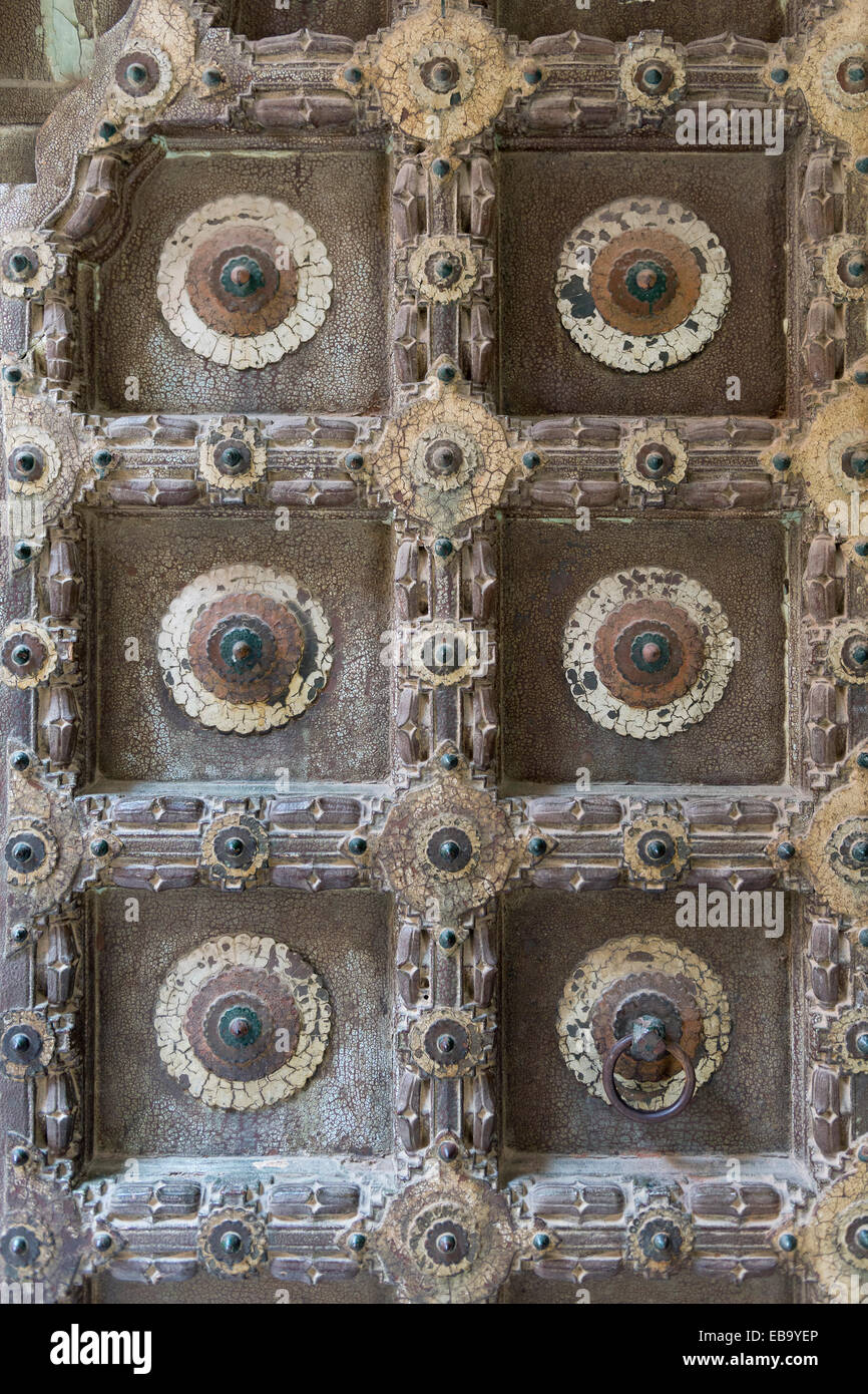 Old door, Mehrangarh Fort, Jodhpur, Rajasthan, India Stock Photo