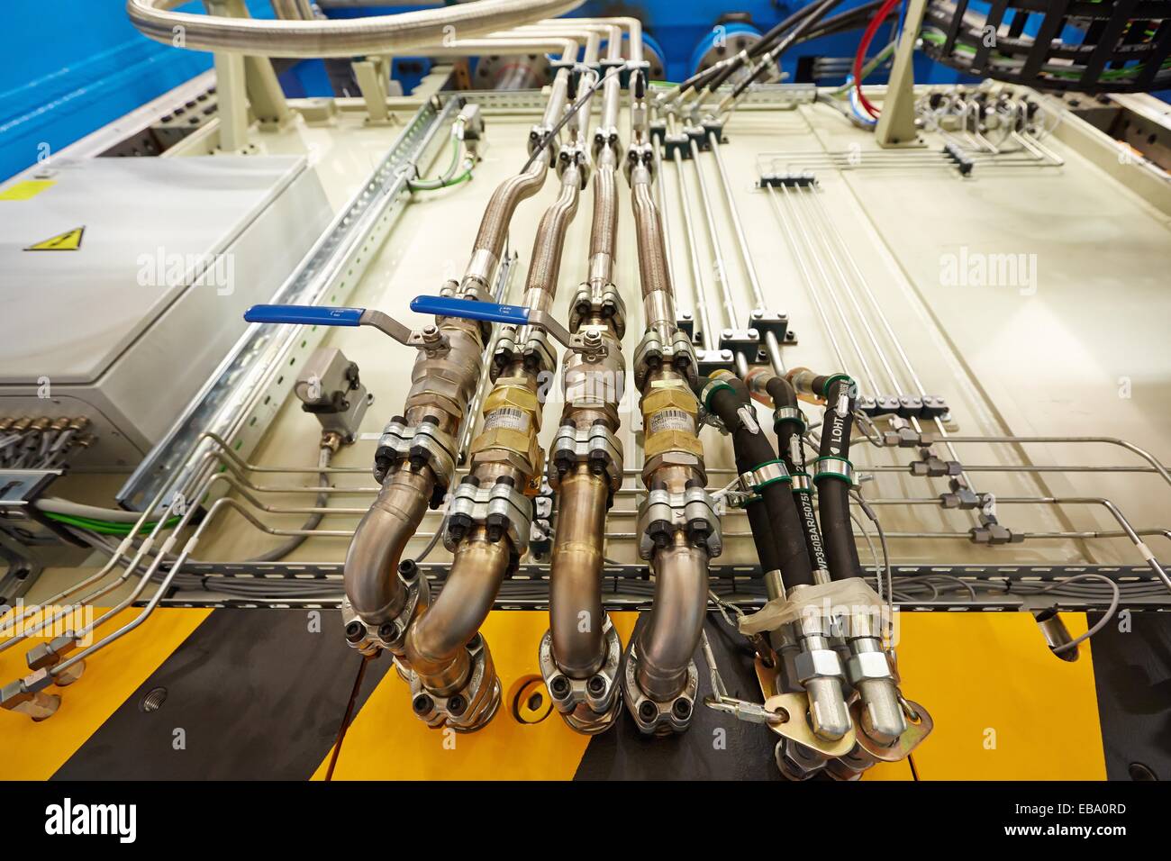 Pressure pipes. Hydraulic press. Automotive industry Stock Photo Alamy