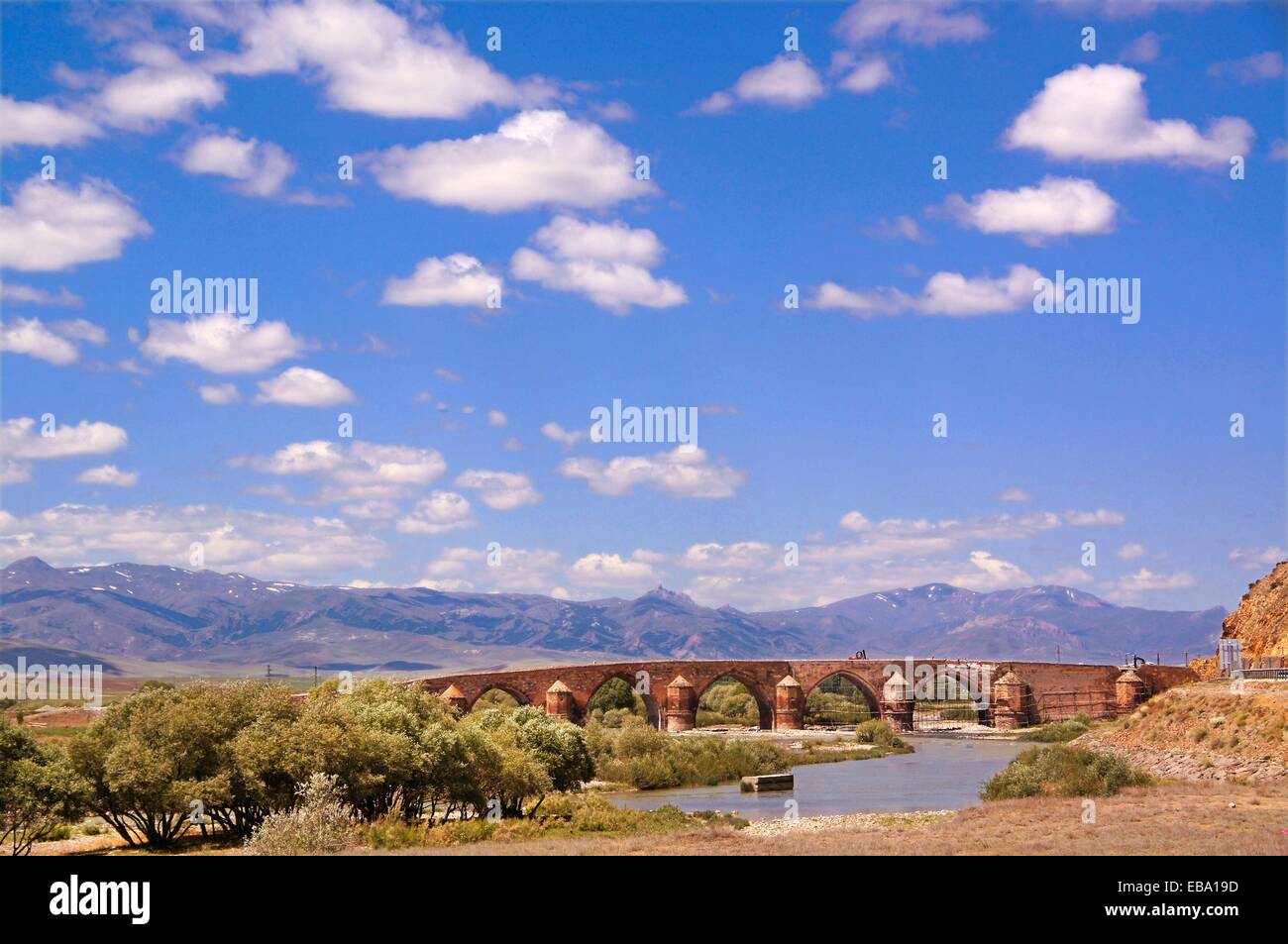 Aged Aka Anatolia ara araks arax araxes araz architecture Asia bridge cloud çobandede color image communication day Erzurum Stock Photo