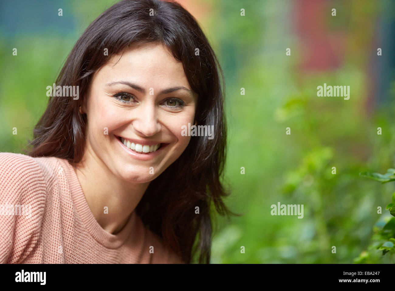 35 year old woman in a park. Donostia. San Sebastian. Gipuzkoa. Basque ...