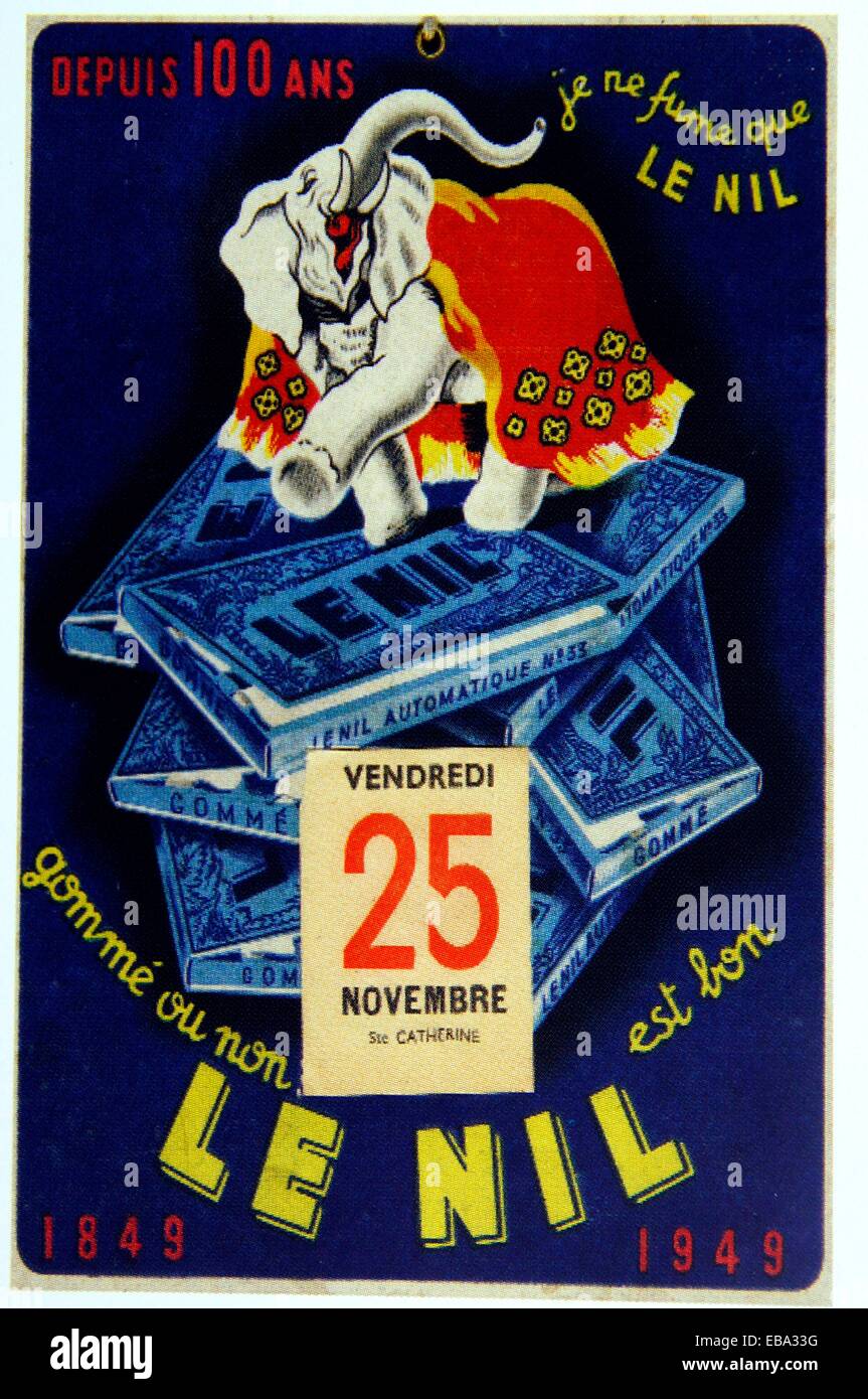 Cigarette paper ´Nil´ publicity (1949), Charente, Poitou-Charentes, France Stock Photo