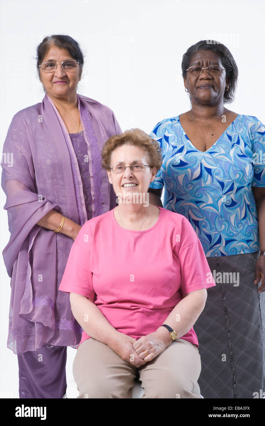 Multiracial group older women smiling hi-res stock photography and ...