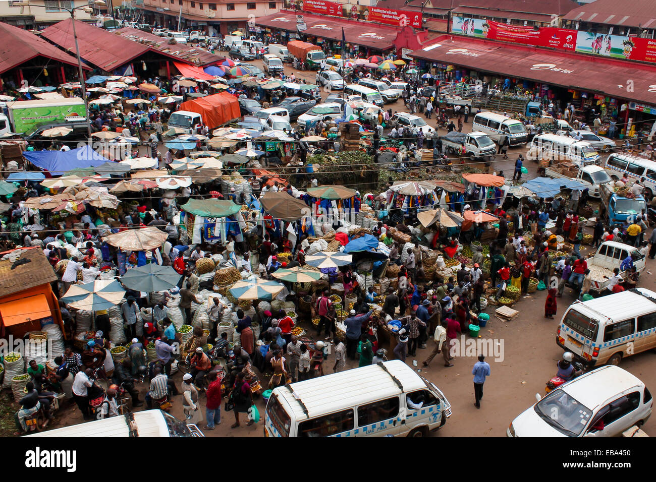 Nakasero Market, in the heart of Kampala. Stock Photo