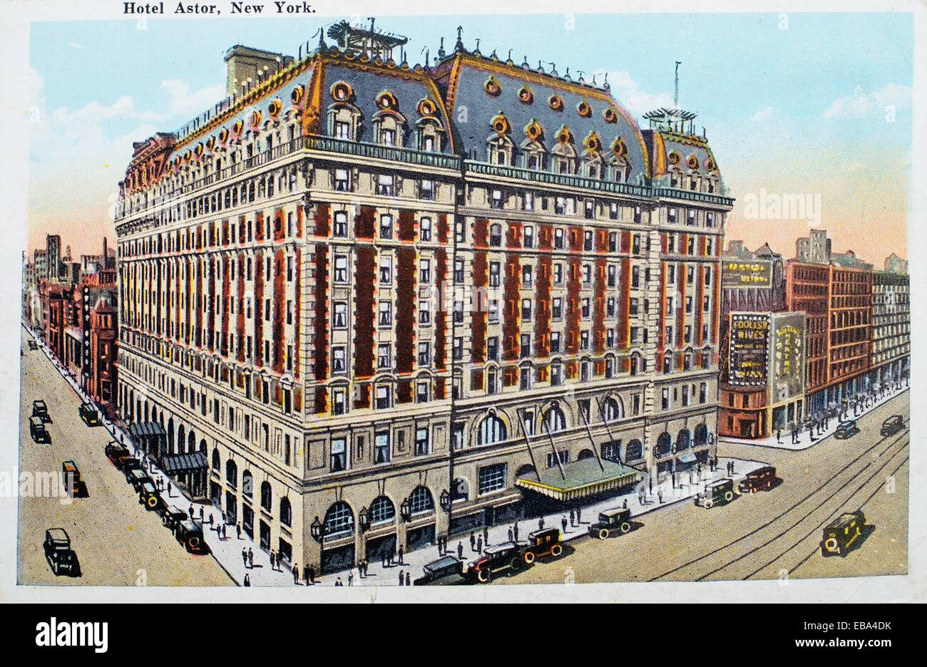 Hotel Astor built by W. Waldorf in 1904 and remodeled in 1909, postcard