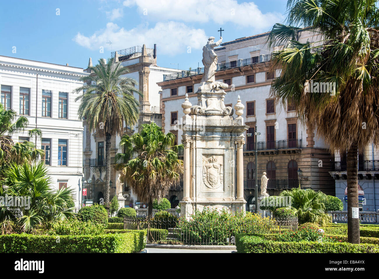 Palermo Sicily, the Square by the Cathedral Stock Photo