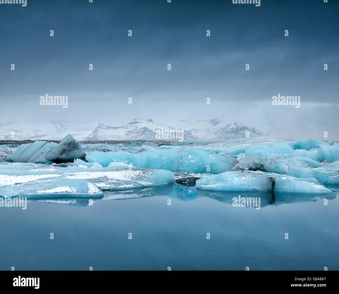 floating ice rocks on blue lake in Iceland Stock Photo - Alamy