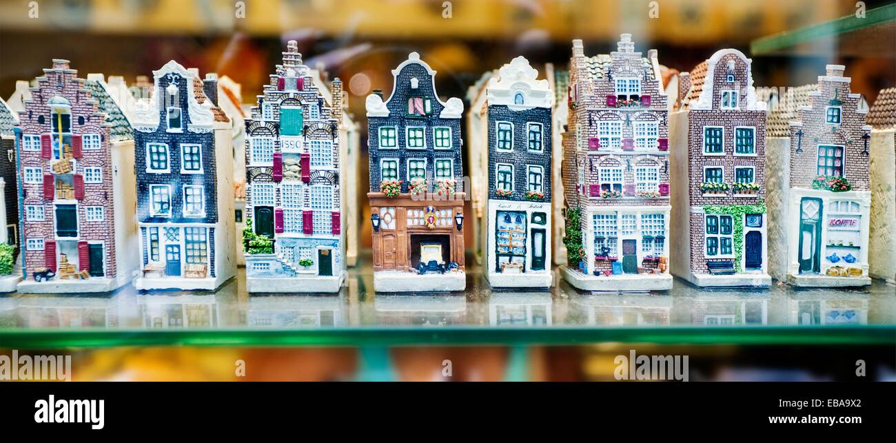 Dutch Houses, Souvenirs, Amsterdam, Netherlands Stock Photo 75829994