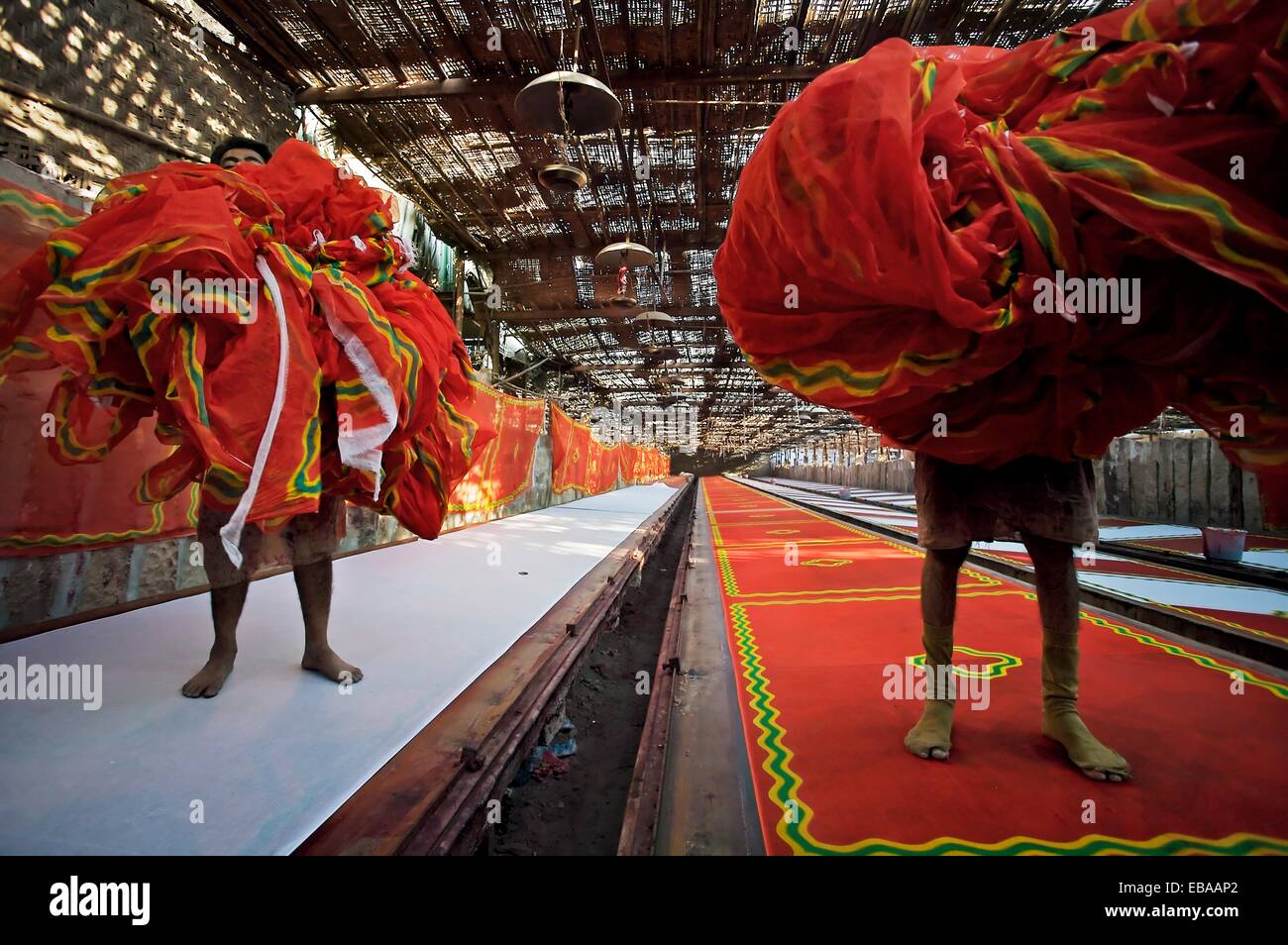 Dyeing fabrics Jodhpur Rajasthan India Stock Photo Alamy