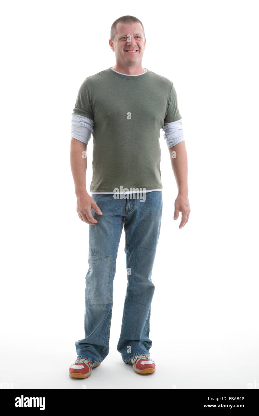 Portrait of a man in the studio smiling Stock Photo - Alamy