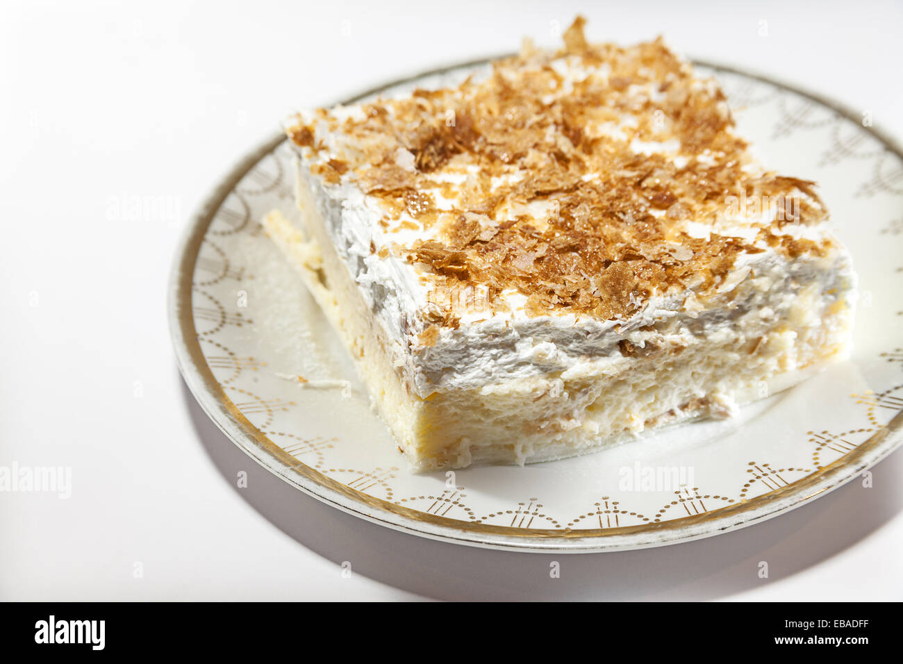 Traditional Serbian dessert, cream pie served on plate Stock Photo Alamy