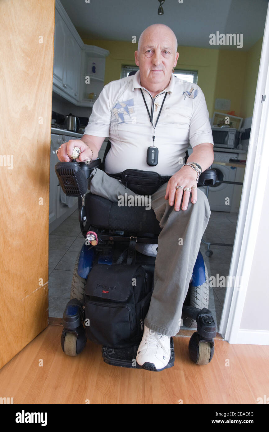 Male wheelchair user at home Stock Photo Alamy