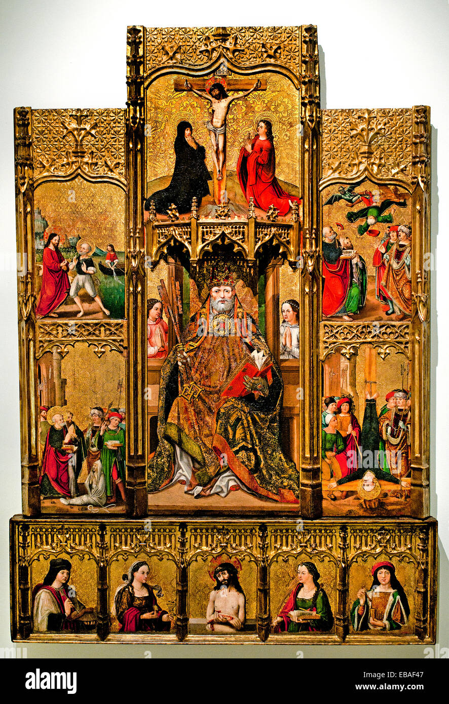 Altarpiece of Saint Peter Joan Gascó Navarra1500 – 1529 Church of Santa Maria de Palautordera (Vallès) Spain Spanish Stock Photo