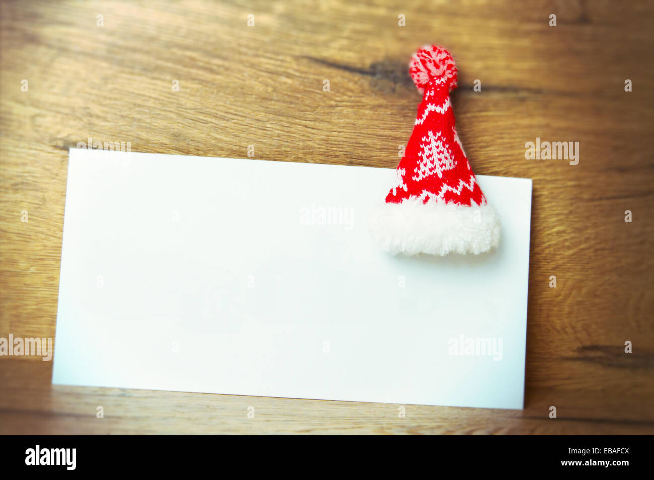 Happy christmas card with blank white paper Stock Photo