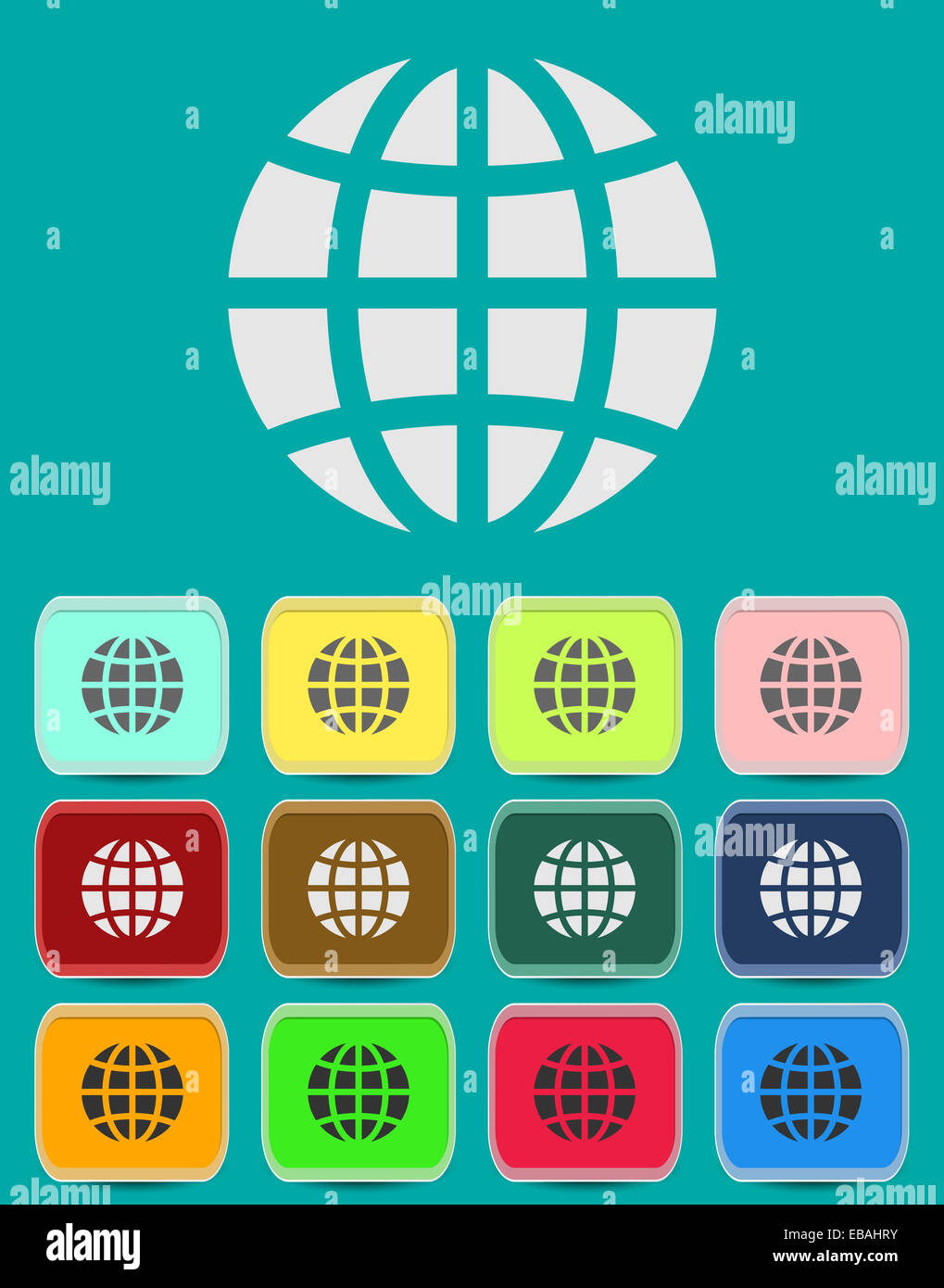 Globe earth vector icons set. Vector illustration Stock Photo - Alamy
