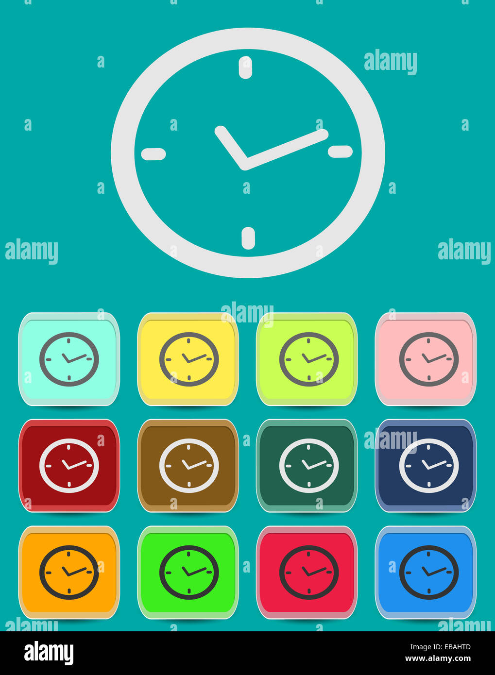 Watch. Vector clock icon in flat style Stock Photo - Alamy