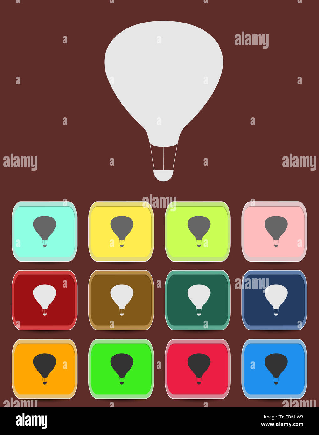 Air Balloon - Vector icon isolated Stock Photo - Alamy