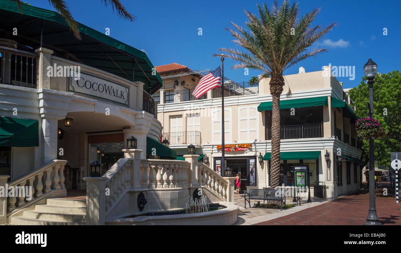 Shopping mall, Coconut Grove, Miami, Florida, USA Stock Photo Alamy