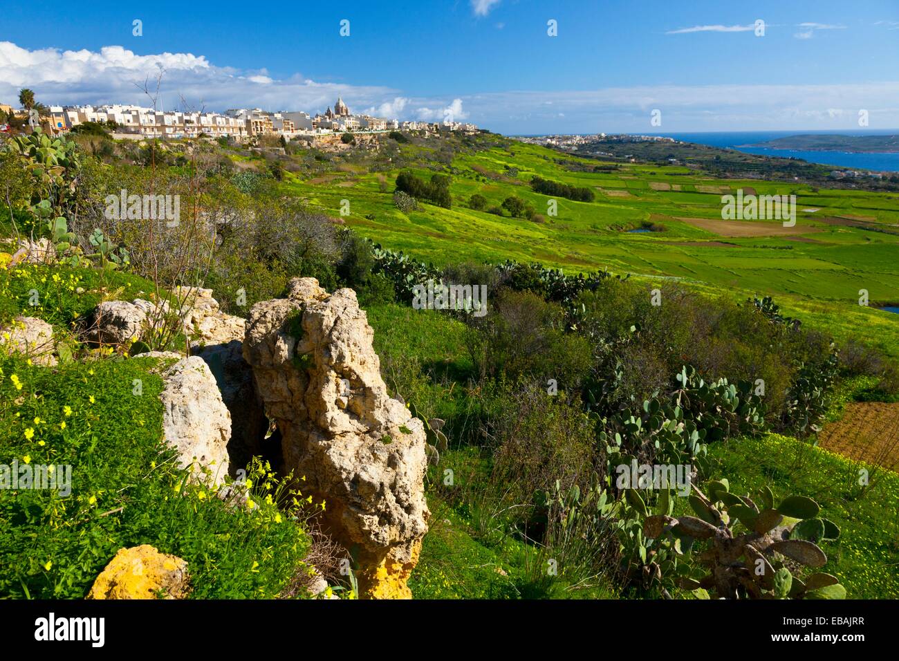 Nadur Village and Qala Village, Gozo Island, Malta, Europe Stock Photo