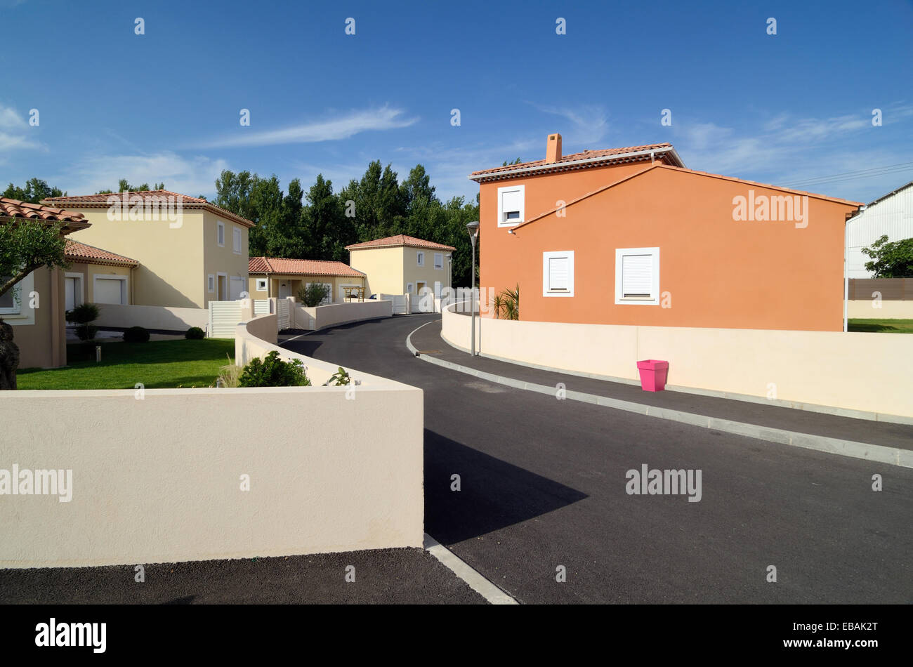 New Suburban Housing Estate or New Houses at Les Pennes-Mirabeau Bouches-du-Rhône Provence France Stock Photo