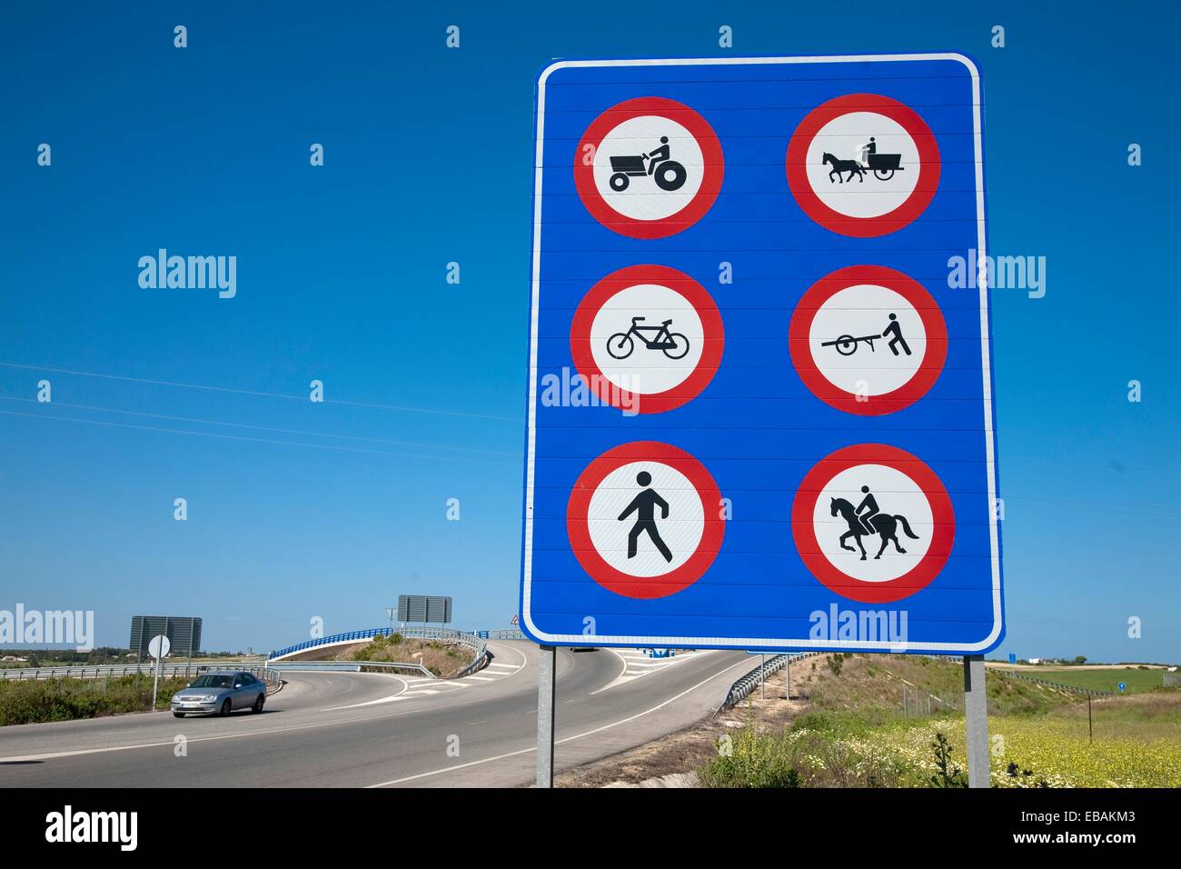 Road signs Highway,Andalusia Spain Stock Photo Alamy