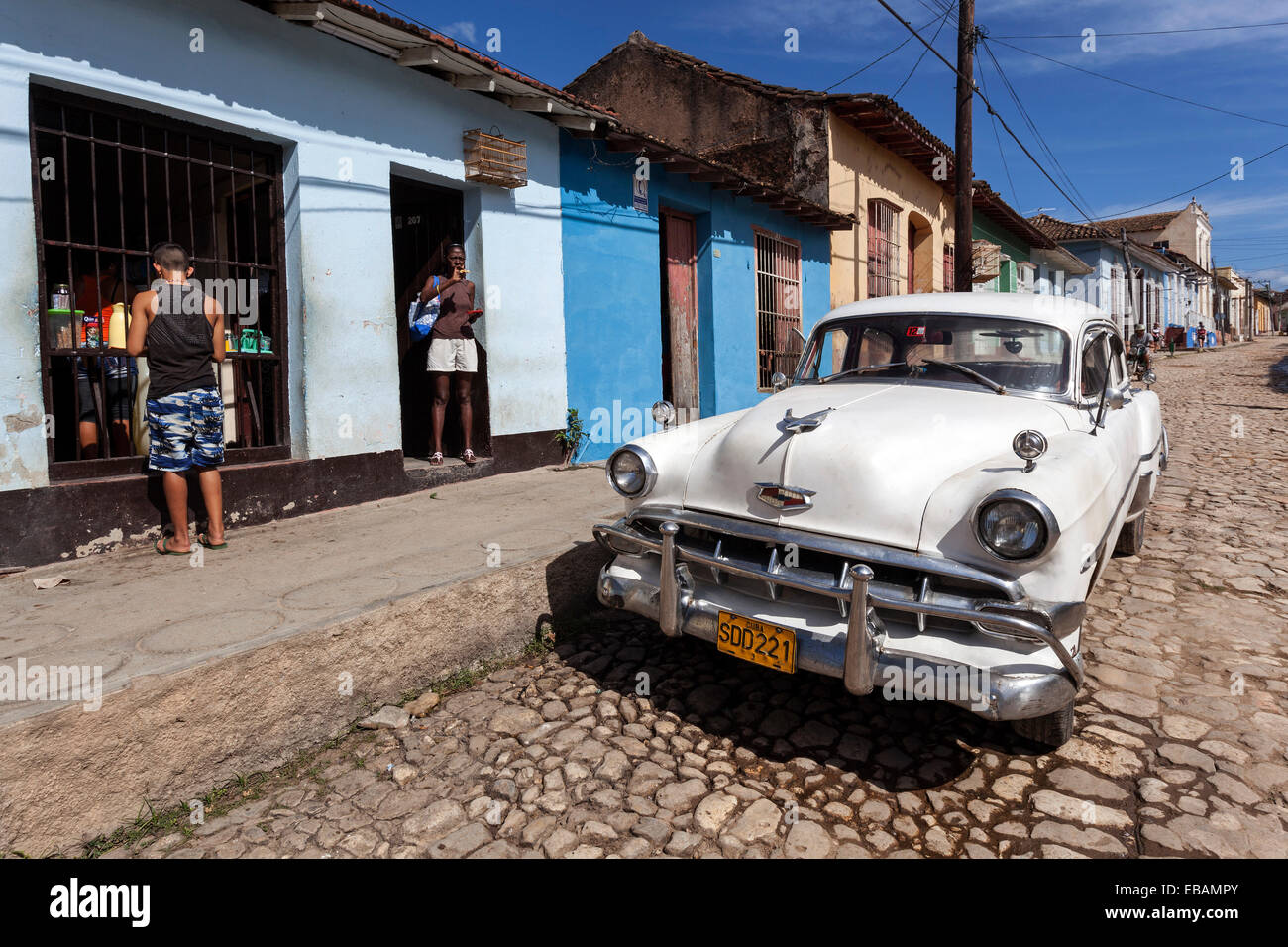 Vintage Chevrolet from the 1940s, Trinidad, Cuba Stock Photo