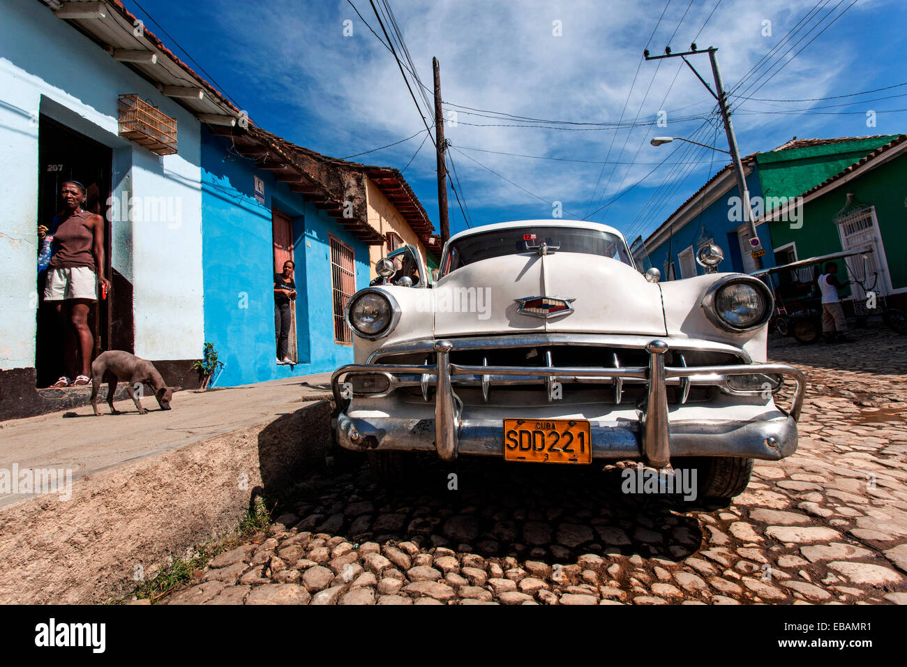 Vintage Chevrolet, from the 1940s, Trinidad, Cuba Stock Photo