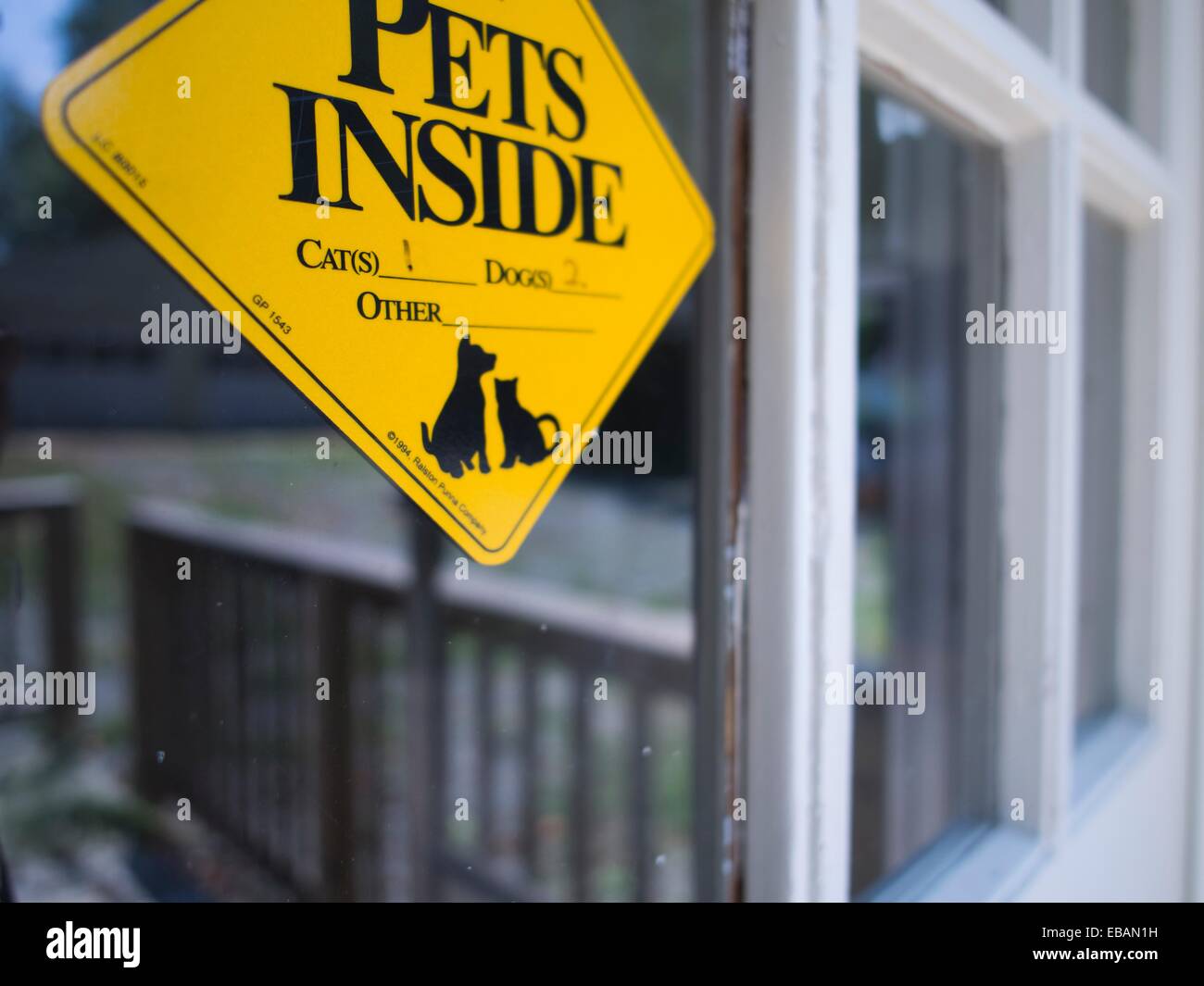 Pet lover sign outside a foreclosed home in Burlington, North Carolina