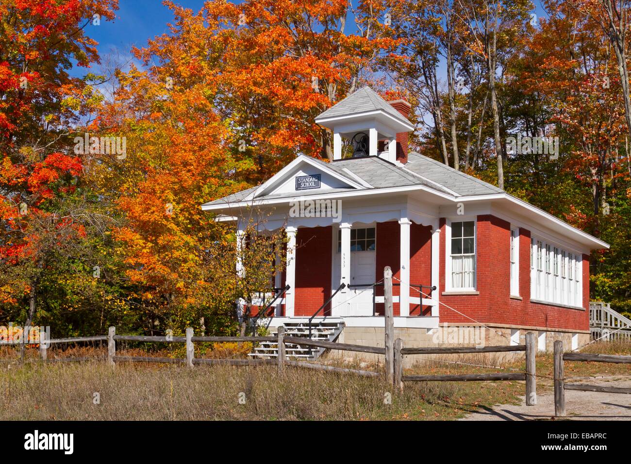 The historic Standard School at Five Mile Creek along Highway 119 with