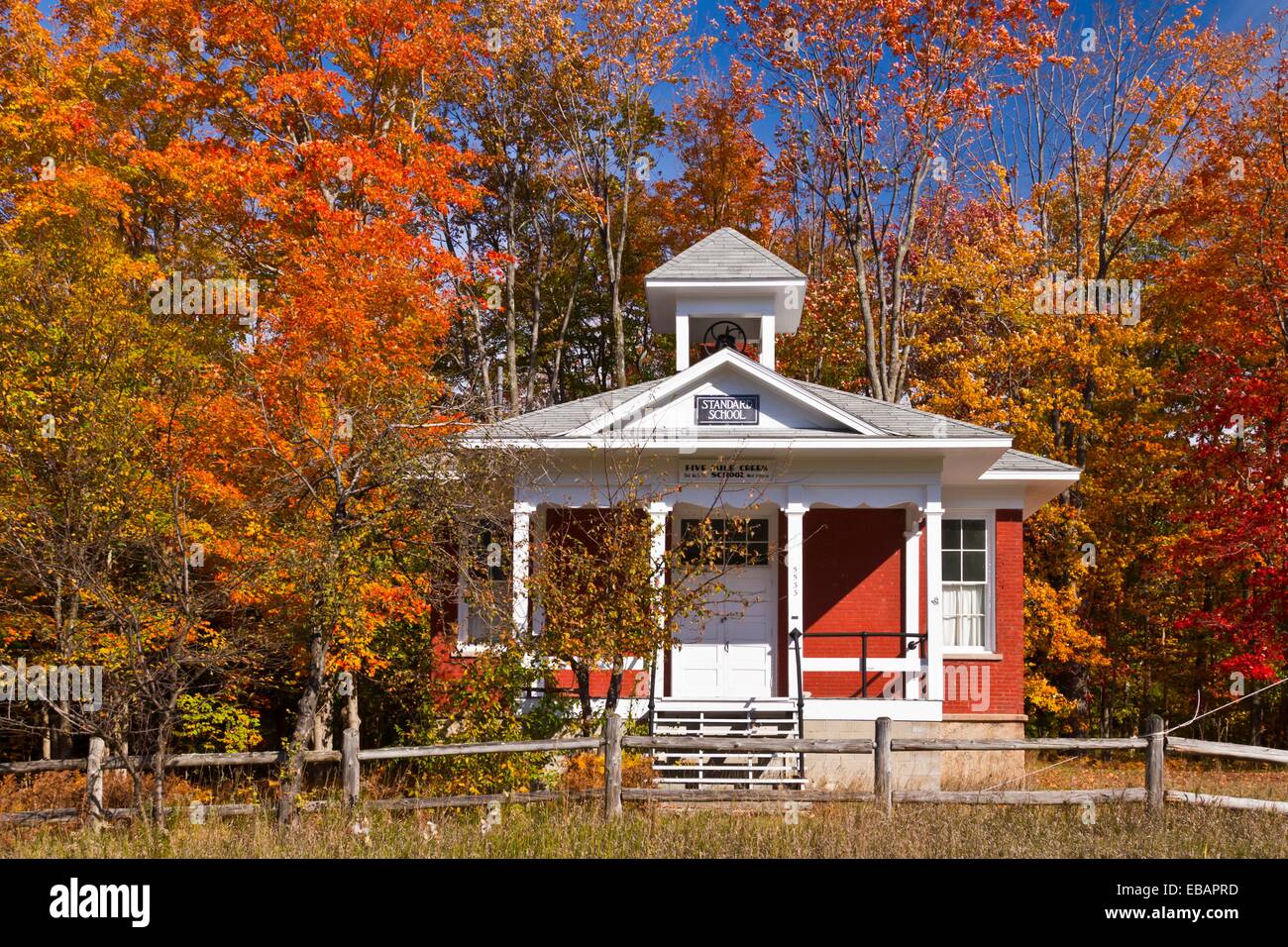 The historic Standard School, at Five Mile Creek along Highway 119 with