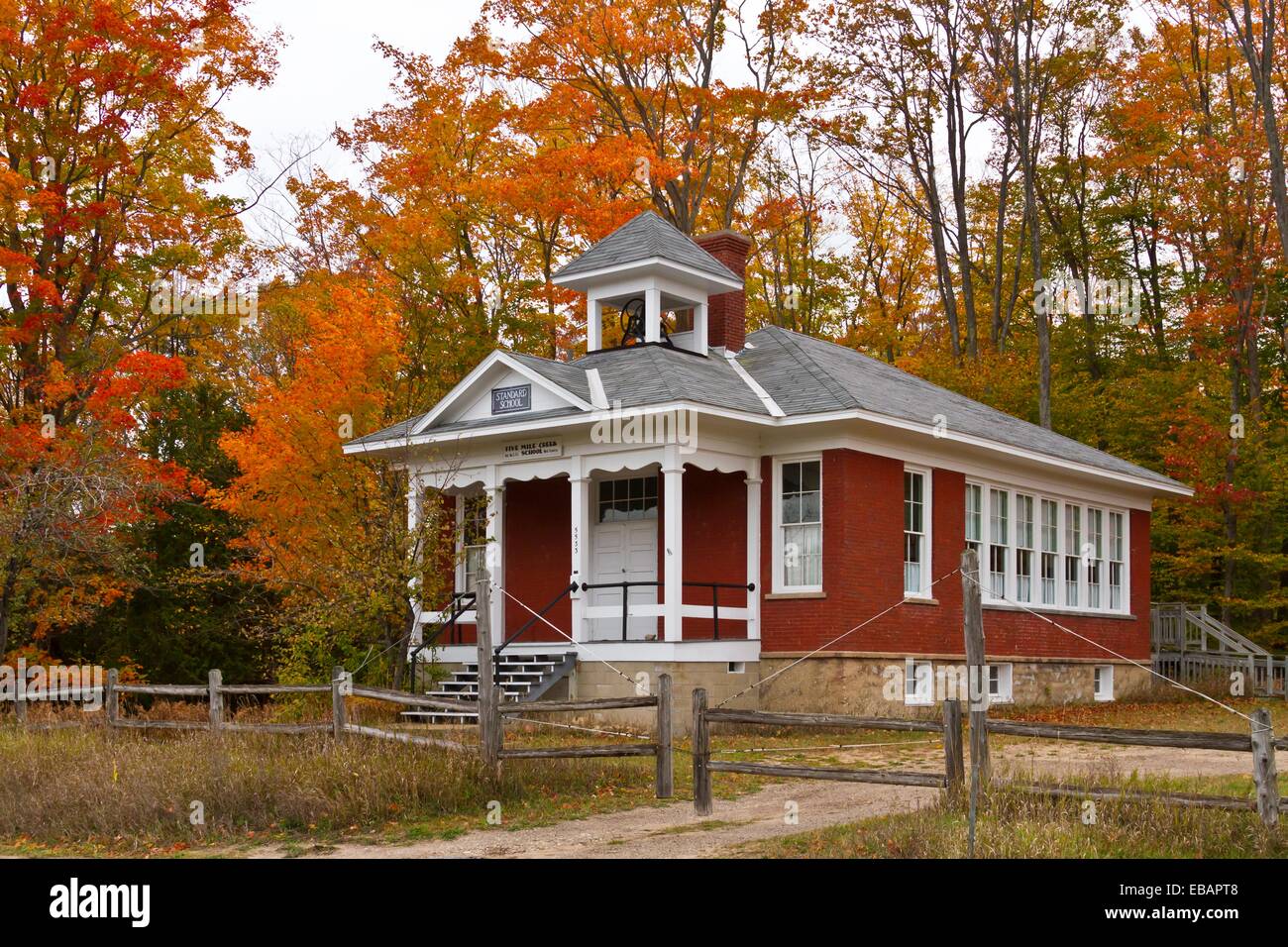 The historic Standard School at Five Mile Creek along Highway 119 with