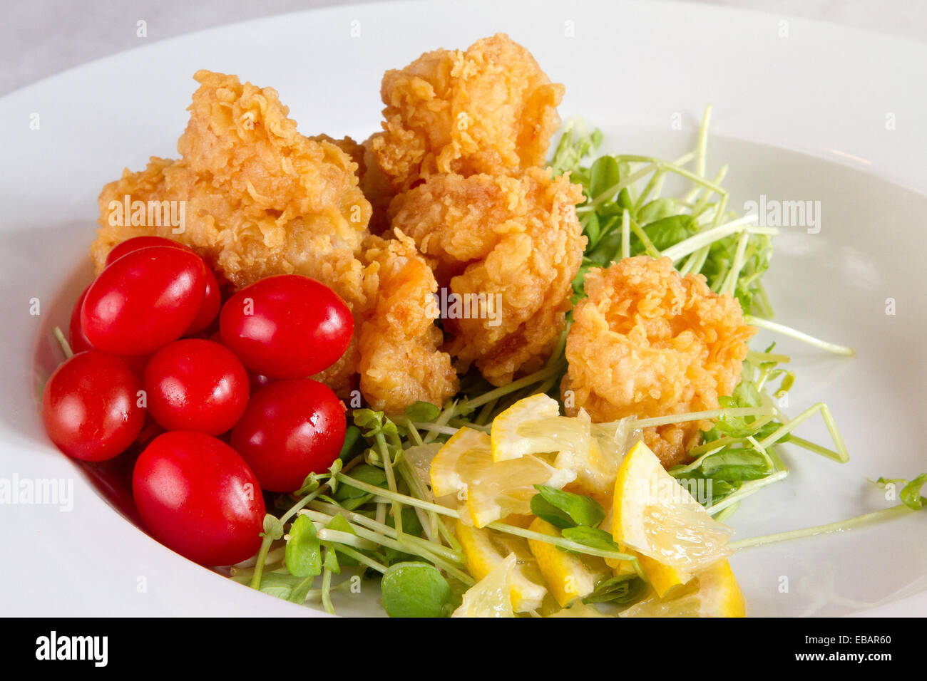 Fried shrimp dinner Stock Photo - Alamy
