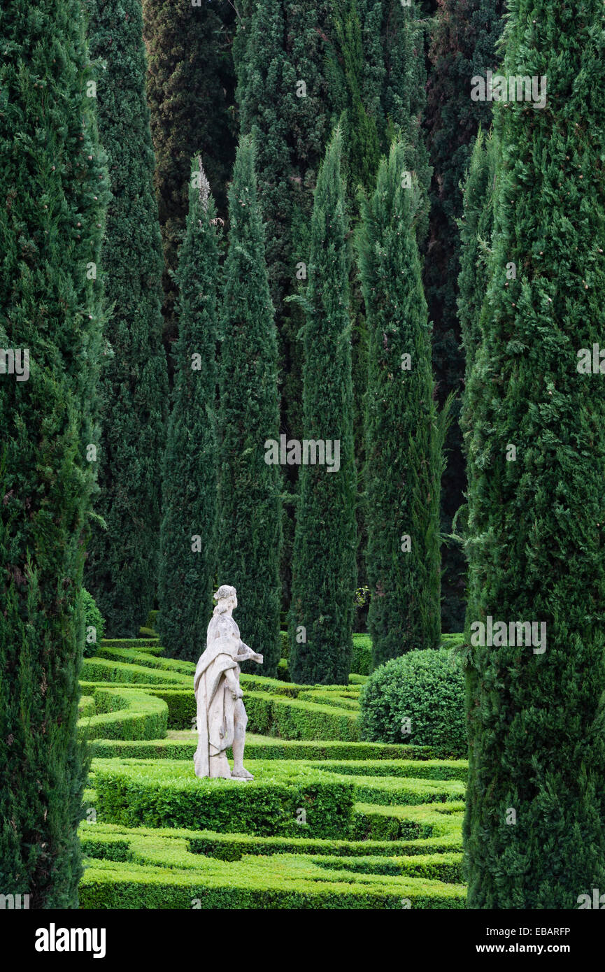 The Renaissance gardens of the Giardino Giusti, Verona, Italy. Stock Photo